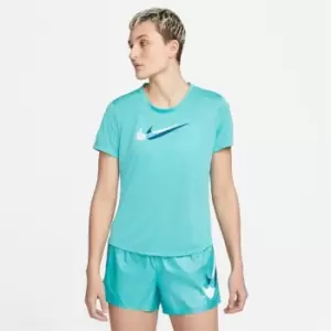 Nike DriFit Swoosh Run T Shirt Womens - Blue