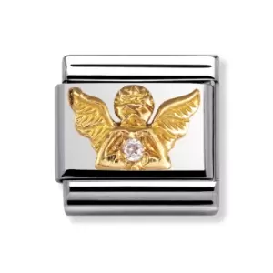 Nomination Classic Gold & CZ Angel Charm