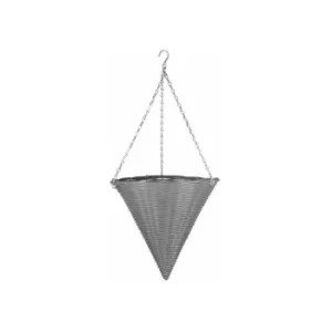 14Slate Faux Rattan Hanging Cone