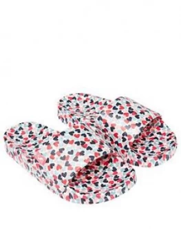 Joules Girls Poolside Printed Sliders- White