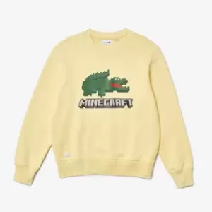 X Minecraft Logo Print Sweatshirt in Cotton with Crew Neck