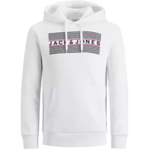 Jack and Jones Corp Logo Hood Sweat - White