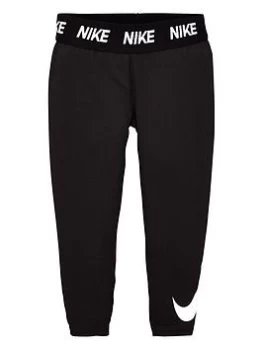 Nike Dri Fit Sport Essentials Swoosh Leggings - Black, Size 6-7 Years, Women