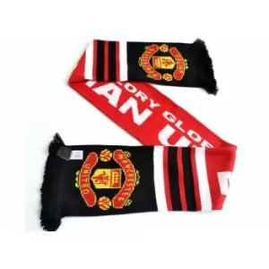 Manchester United FC Glory Jacquard Knit Scarf (One Size) (Red/Black/White)