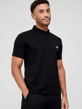 Emporio Armani Swim Polo Shirt - Black, Size S, Men