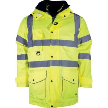 Hi-vis Large Yellow Waterproof & Breathable 5-in-1 Coat (EN20471)