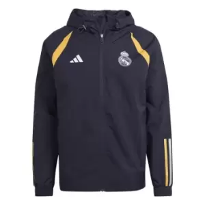 adidas Real Madrid All Weather Jacket 2023 2024 Adults - Blue