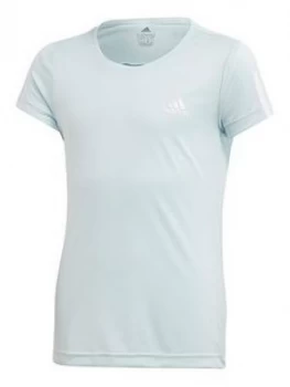 adidas Youth Girls Training Equip Tee - Light Blue, Size 7-8 Years, Women