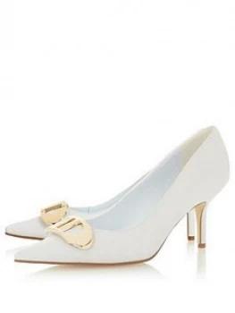 Dune London Brioni 2 Heeled Shoe - White, Size 6, Women