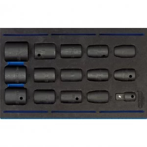 Draper 15 Piece 1/2" Drive Impact Socket Set In Eva Insert Tray 1/2"