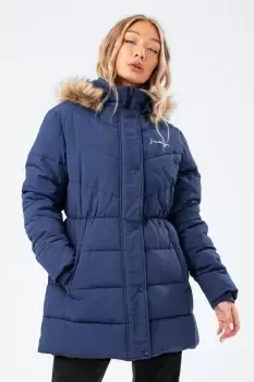 HYPE NAVY FITTED WOmens PUFFER JACKET