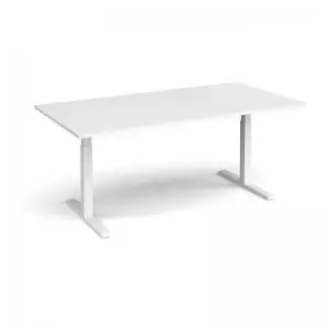 Elev8 Touch boardroom table 2000mm x 1000mm - white frame and white