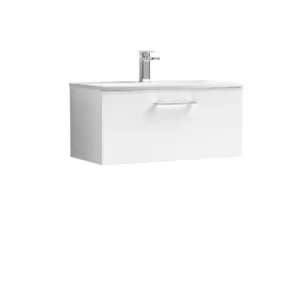 Nuie Arno 800mm Wall Hung 1 Drawer Vanity & Basin 4 Gloss White