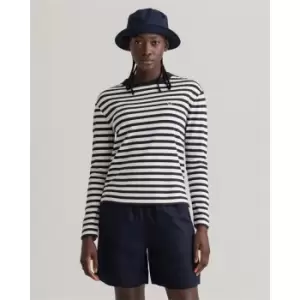 Gant Icon Stripe Long Sleeve T-Shirt - Blue