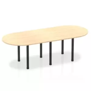 Impulse 2400mm Boardroom Table Maple Top Black Post Leg