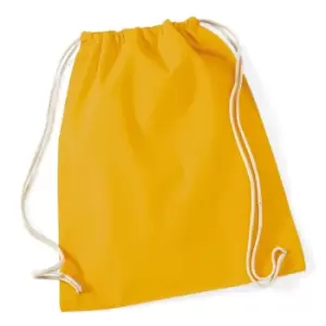 Westford Mill Cotton Gymsac Bag - 12 Litres (Pack of 2) (One Size) (Mustard)