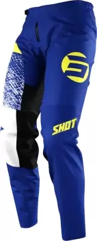 Shot Devo Roll Kids Motocross Pants, blue-yellow, Size 6/7, blue-yellow, Size 6/7