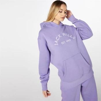 Jack Wills Relaxed Longline Hoodie - Purple