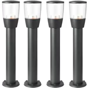 4 PACK Outdoor Post Bollard Light Anthracite 0.5m LED Driveway Foot Path Lamp