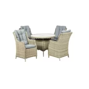 WENTWORTH 4 Seater Round Highback Comfort Dining Set