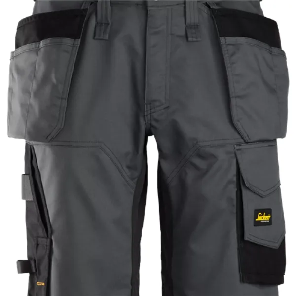 Snickers AllroundWork Stretch Loose Fit Work Shorts Holster Pockets - Steel Grey/Black - 64