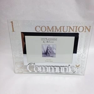 6" x 4" - Glitter & Mirror Glass Frame - 1st Communion