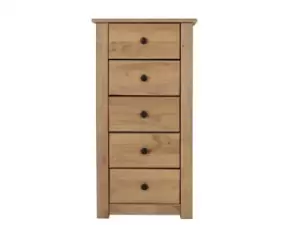 Seconique Panama Waxed Pine 5 Drawer Chest of Drawers