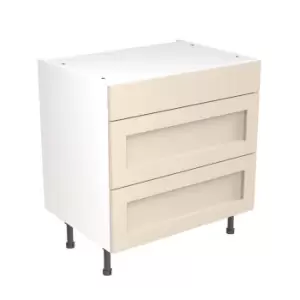 KitchenKIT Shaker 80cm 3-Drawer Unit - Matt Cashmere