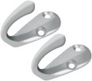 Wickes One Prong Hook - Satin Nickel Pack of 2