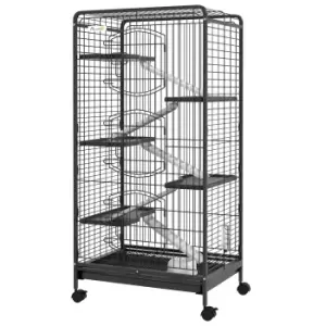 PawHut Five-Level Removable Small Animal Cage, 131cm - Black