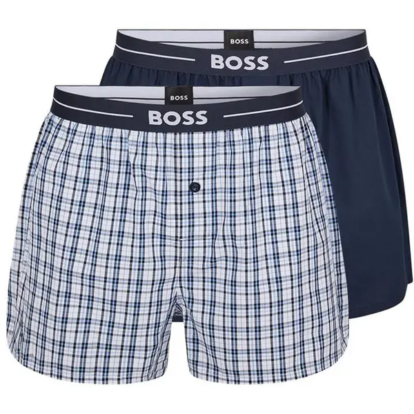 Boss 2 Pack Mens Boxers - Blue L