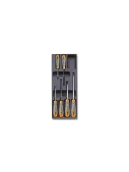 Beta Tools T172 6pc Phillips Screwdriver Set in Tray for Roller Cabs 024240172