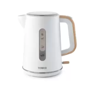 Russell Hobbs Tower T10037 Scandi 3kW Rapid Boil and Boil Dry Potected 1.7L Kettle - White