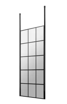 Hudson Reed 700mm Frame Screen With Ceiling Posts - Matt Black