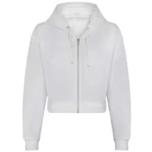 Awdis Womens/Ladies Cropped Hoodie (S) (Arctic White)