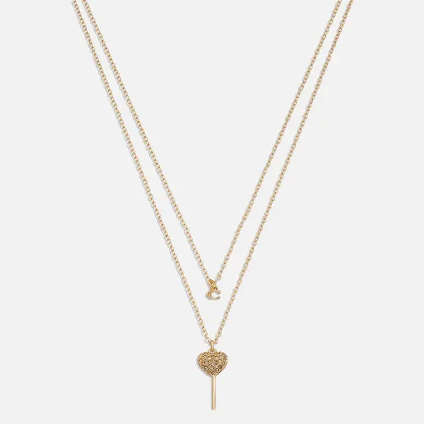 Coach Lollipop Gold-Toned Brass Multi Layer Necklace