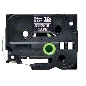 Brother STE-151 P-touch Label Tape (24mm x 3m) Black Stamp Stencil