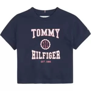 Tommy Hilfiger Junior Girls Varsity Cropped T-Shirt - Blue