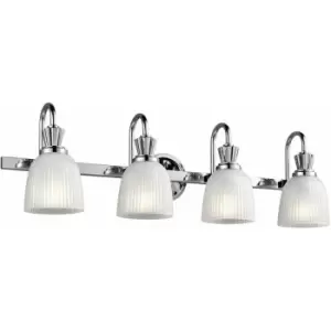 Loops - 4 Bulb Wall Light Sconce Polished Chrome LED G9 3.5W Bulb