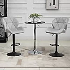 Homcom Bar Stool Fabric Light Grey 2 Pieces