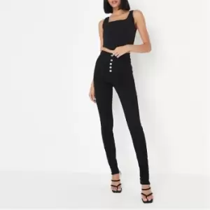 Missguided Button Up Skinny Jean - Black
