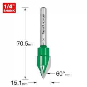 Trend CRAFTPRO Triple Flute Engraver Router Cutter 14.5mm 13mm 1/4"