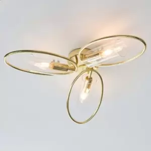 Ensora Lighting Amari 3Lt Semi Flush Light Fitting Gold