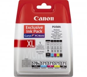 Canon PGI570XL Black and CLI571 Tri Colour Ink Cartridge