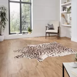 Faux Leopard Print Rug Brown/Beige