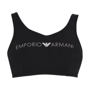 Emporio Armani Logo Sports Bra Black Size L Women