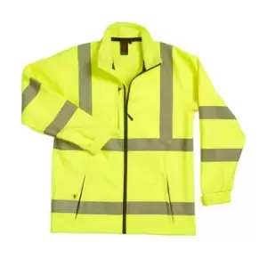Warrior Unisex Adult Hi-Vis Softshell Coat (S) (Fluorescent Yellow)