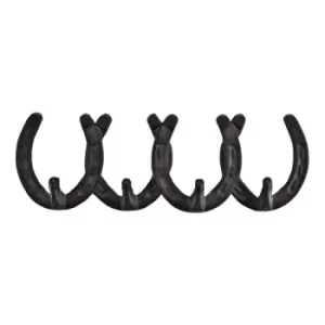 Rustic Cast Iron Wall Hooks Horseshoe Design