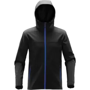 Stormtech Mens Orbiter Softshell Hoodie (4XL) (Black/Azure Blue)