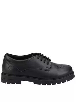 Hush Puppies Jayne Lace Up Snr School Shoe, Black, Size 3 Older